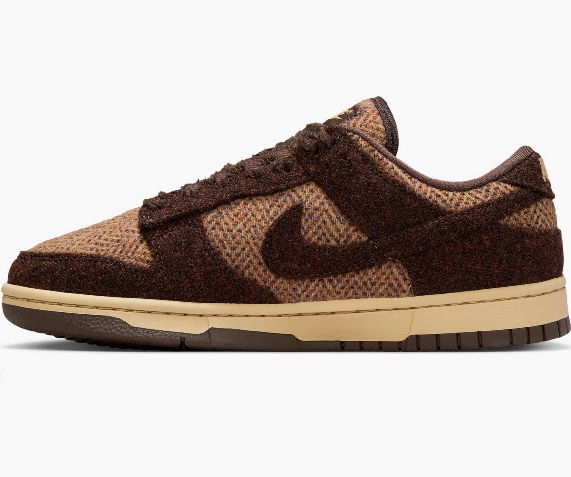 IO0052-200 Harris Tweed Nike Men's Dunk Low Sesame Violet Mist New