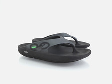 Oofos Mens OOriginal Sandal Size 10 Recovery Sport Slide Thong Gray Black Shoe