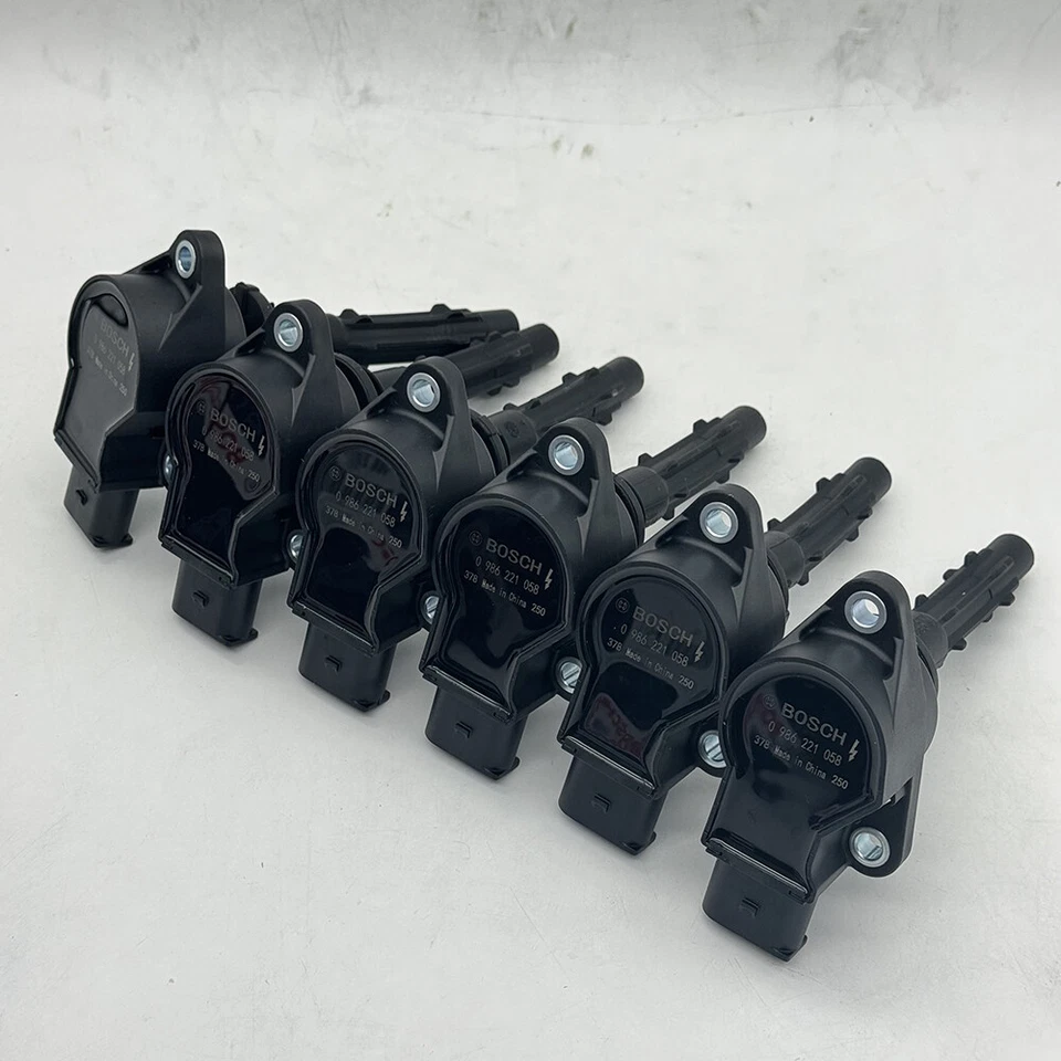Bobina de encendido Bosch 6 piezas 0986221058 para MERCEDES C CLK E G S SLK CLASE ML. Foto 3 de 4