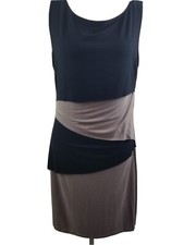 Cynthia Rowley Womens Black Dress Large Modal Layered Bandage Sheath Stretch