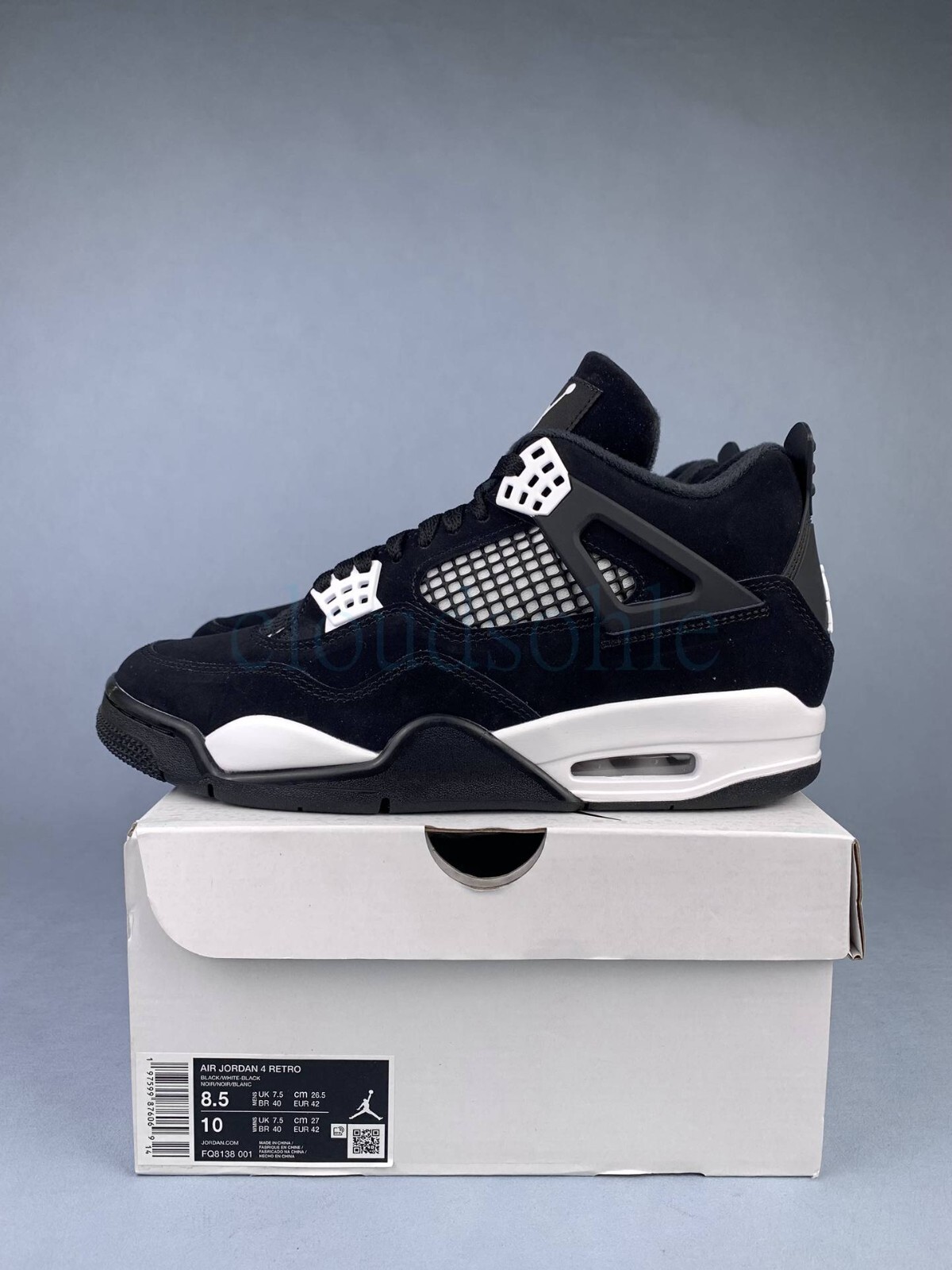 Nike Air Jordan 4 Retro White Thunder Black