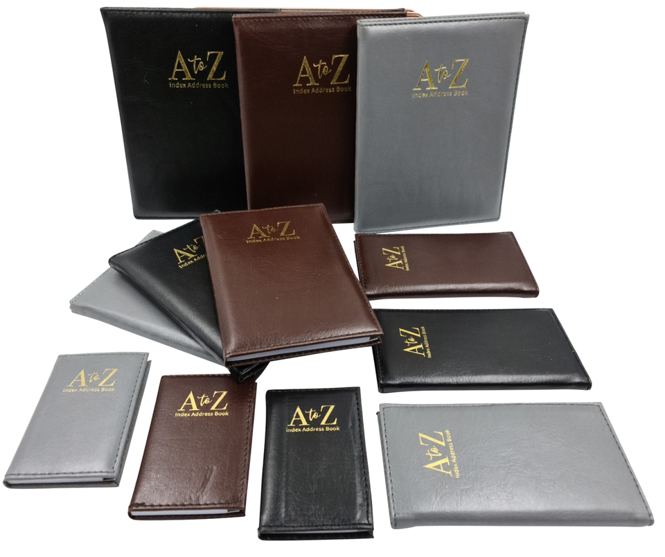 Index Notebook Small Index Address Book Leather Look Cover Executive Padded 4 Sizes Notebook ...
