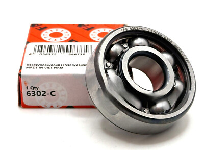 FAG 6302 DEEP GROOVE BALL BEARING, OPEN, NO SEALS 15x42x13mm