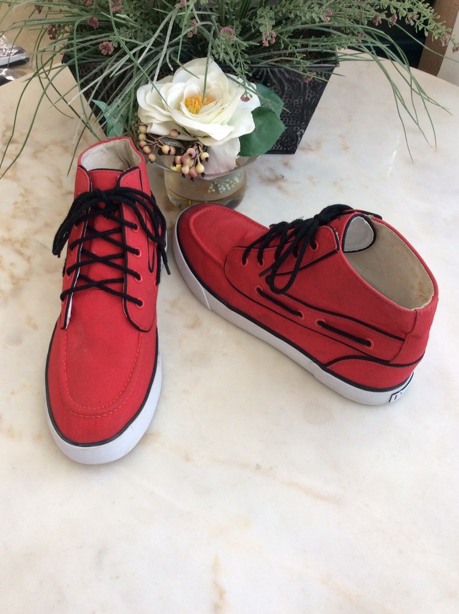 Polo Ralph Lauren mens Lander Chukka coated canvas size 12D Polo Ralph Lauren -Lander Chukka Red Blue - Mid Top Canvas  main image 2