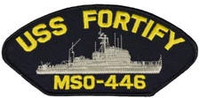 USS FORTIFY MSO-446 SHIP PATCH - GREAT COLOR - Veteran Owned Business