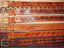 Vintage Western Tony Lama Exotic Leather Belts 6 pc Size 26 NEW