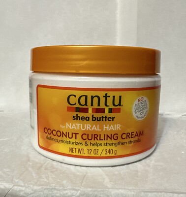 Cantu Coconut Curling Cream Shea Butter for Natural Hair Strengthens 12 oz. NEW