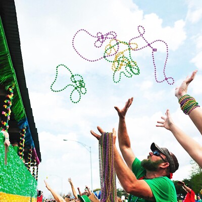 Mardi Gras Beads Bulk (100 Pcs) Mardi Gras Decorations Beads