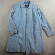 Excelled Coat Jacket Womens 2x Blue Genuine Leather Button Front Long Sleeve