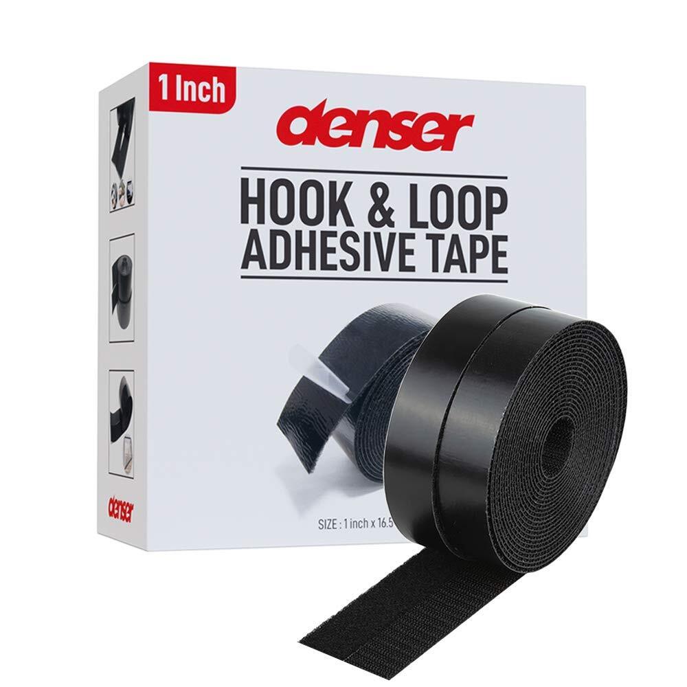 Denser 1 Inch Hook and Loop Tape Sticky Back - 5.5 Yards (16.5 Feet) - Strips...