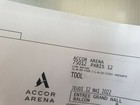 1 Billet place de concert TOOL Accor Arena Cat 2