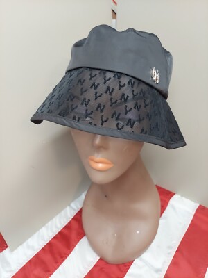 MLB KOREA NY Yankees Monogram Glam Velvet Black Bucket Hat Silvertone Emblem