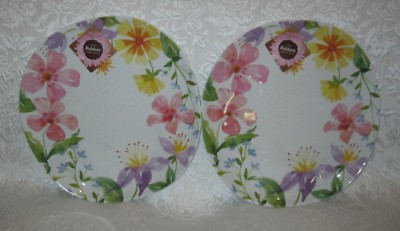 NWT ~ Set of 2 OUTDOOR COLLECTION Oval Melamine Dinner Plates in Floral