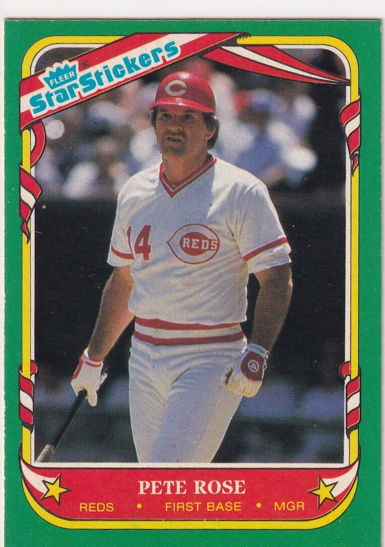 1987 FLEER STAR STICKERS PETE ROSE CINCINNATI REDS BZ-3945 | eBay