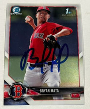 BRYAN MATA SIGNED 2018 BOWMAN CHROME PROSPECT BASEBALL CARD AUTO
