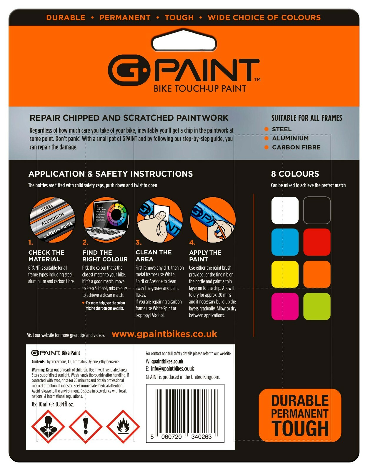 GPaint Bike Paint TouchUp Paint Kit for Scratched or Chipped Frames