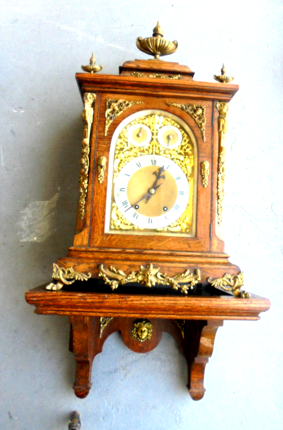 MINT Restored Huge Chime Bracket Clock-Arthitectural/ Wall Bracket-Make an Offer