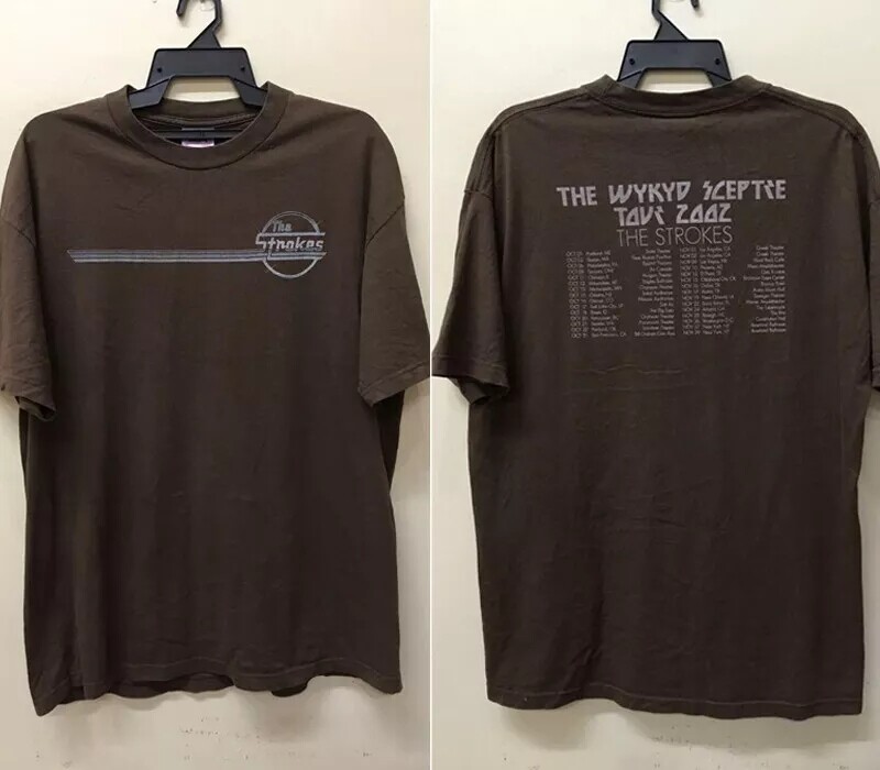 The Strokes Band Tour Shirt Retro Style Dark Chocolate Unisex T