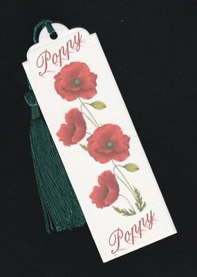 Poppy Flower Floral Book Marker Bookmark - Birthday Gift Female Teacher Gift