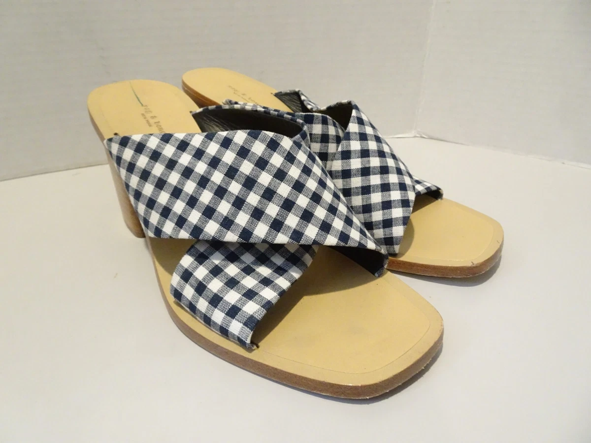 Gingham store block heels
