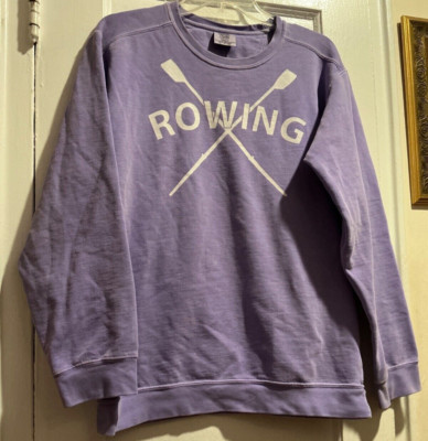 COMFORT COLORS LILAC ROWING SWEATSHIRT COTTAGE CABIN BEACH LAKE OUTDOORS SZ S