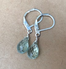 New Sterling Silver Genuine Aquamarine Sundance Charm artisan Jewelry earrings