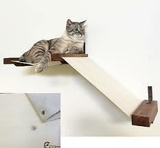 CatastrophiCreations Wall Mounted Stretched Fabric Raceway Cat Shelf Unfinished