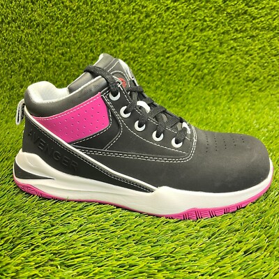Avenger Reaction Womens Size 7.5 Black Pink Outdoor Safety Toe Working Boots