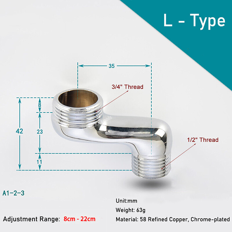 BSP 1/2" 3/4" Male Tap Reducer Bath Shower Pipe Reduction Dog Legs Eccentric