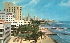 Bird's Eye View Ultra Modern Skyscraper Hotels Miami Beach Florida Postcard