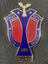 Very RARE Vintage Rolls Royce PHANTOM II SOCIETY Plate Topper Badge Emblem