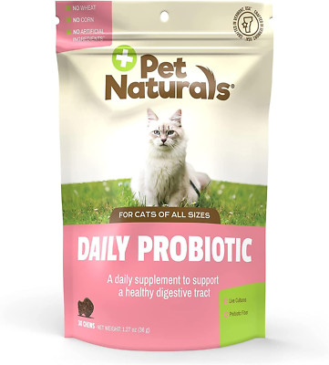 Daily Probiotic for Cats, 30 Chews - Digestive and Immune Support Supplement for