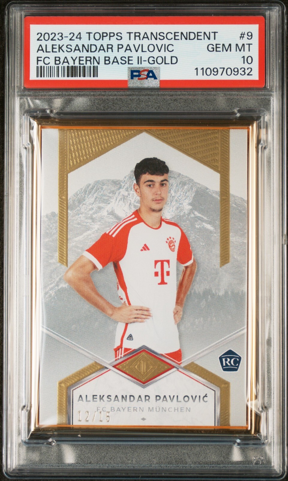 Topps Transcendent Aleksandar Pavlovic /15 Rookie RC PSA 10 GEM MINT #BAY-9