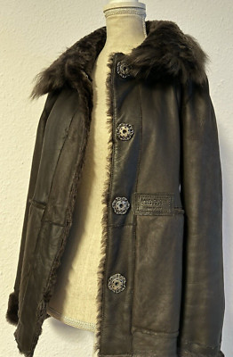 Santacroce Firenze Lammfell Jacke Wendejacke Leder Shearling Gr. 36 / S