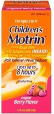 MOTRIN Pain Reliever and Fever Treatment - 1 OZ (30 mL) Berry Flavor 