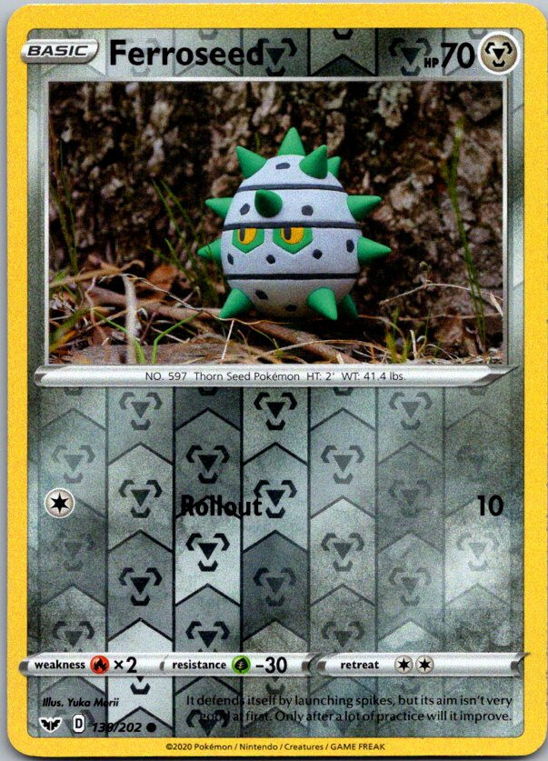 Pokemon Sword & Shield Base Ferroseed Reverse Holo 130/202