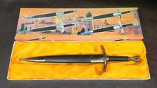 Vintage Decorative Medieval Dagger W/Hard Plastic Sheath  Box, EUC, BK1318