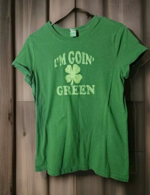 I'm Going Green Women's Tshirt St Patty's 4 Leaf Clover Size Large 