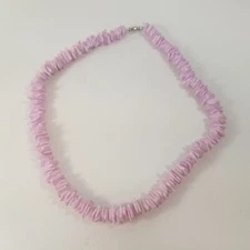 Vintage Pukka Chip pink/lavender Necklace Beach Surfing Hawaii Shell