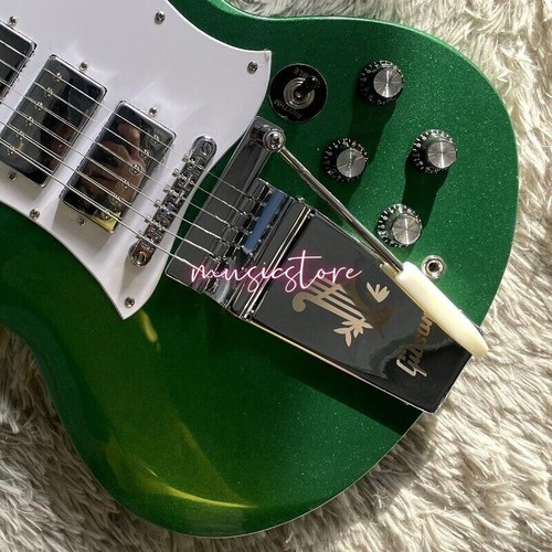 Grass Green SG Custom Electric Guitar HHH Pickup Tremolo Chrome Hardware Factory - Picture 4 of 9