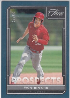 WON-BIN CHO /32 THREE AND TWO 3 2 FULL COUNT BLUE RC CARDINALS #50 2022 PANINI