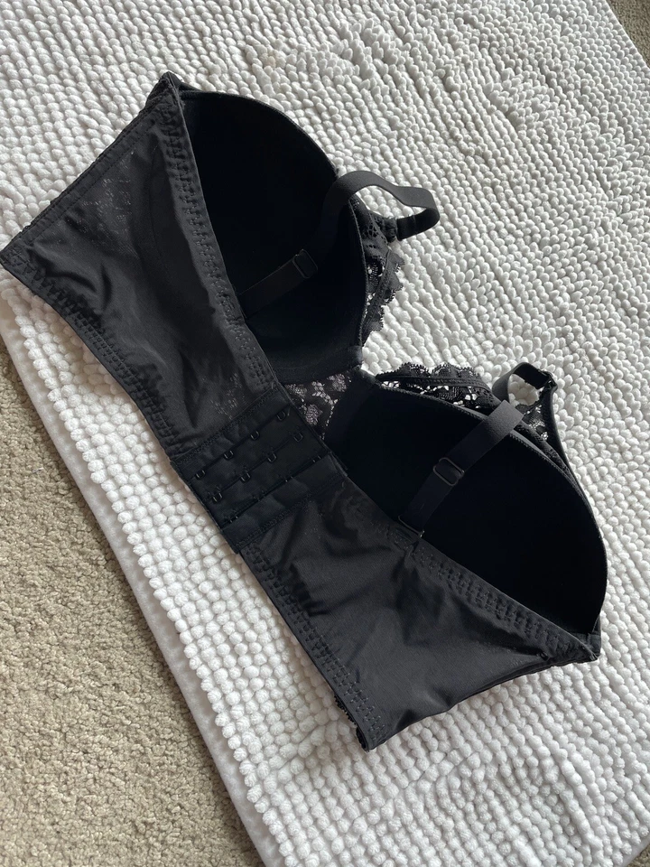 Maidenform Fit Bra Womens 36D Lightly Lined Lace Comfy Fit Black Sexy Wear XZ - Image 4 of 4