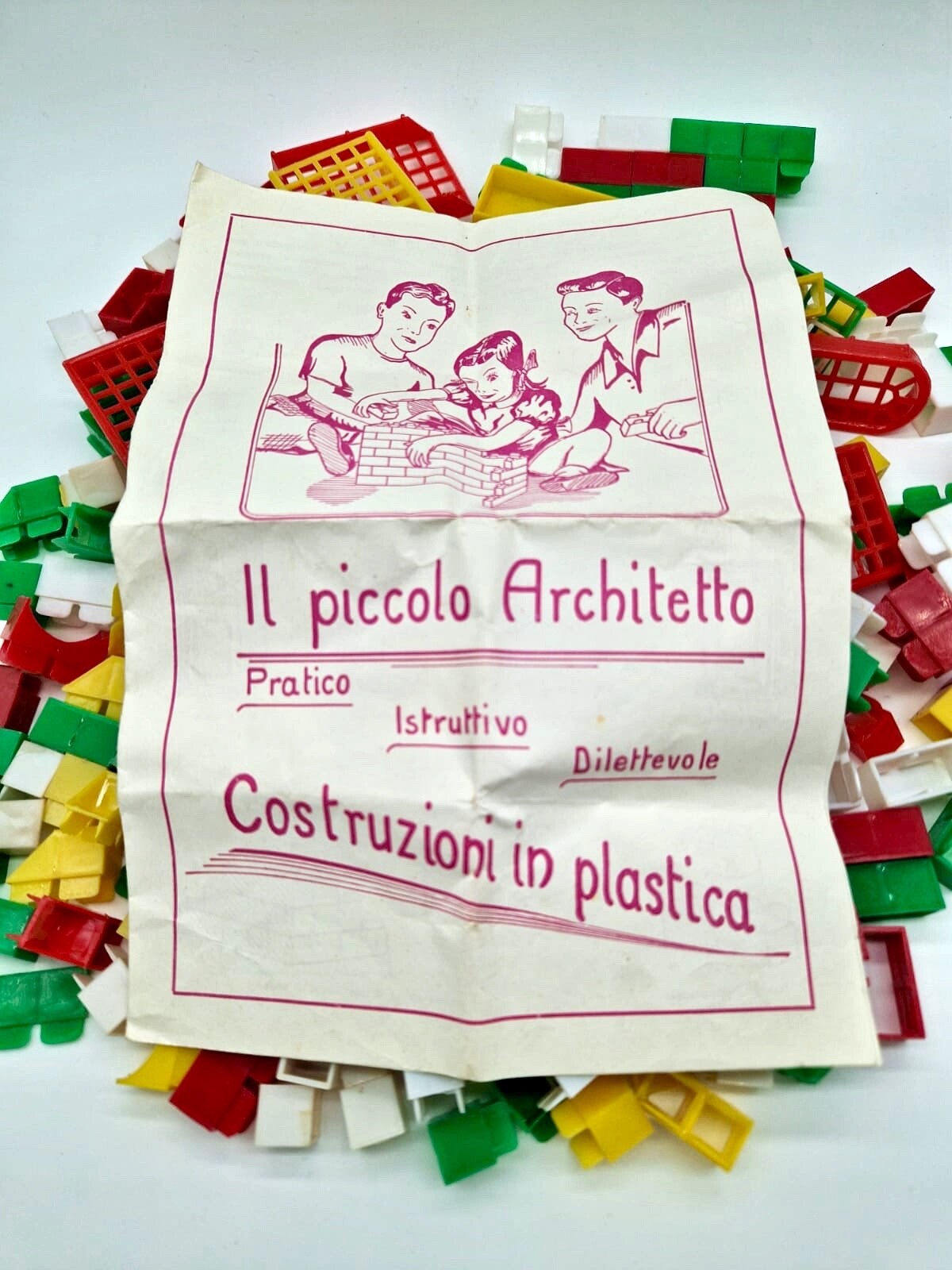 Il Piccolo Architetto Costruzioni in Plastica Gioco Vintage Anni 50