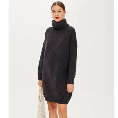 Topshop Turtleneck Sweater Dress 8 Long 