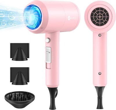 NEW Slopehill Professional Ionic Hair Dryer 1800W 2 Concentrators, Diffuser Pink