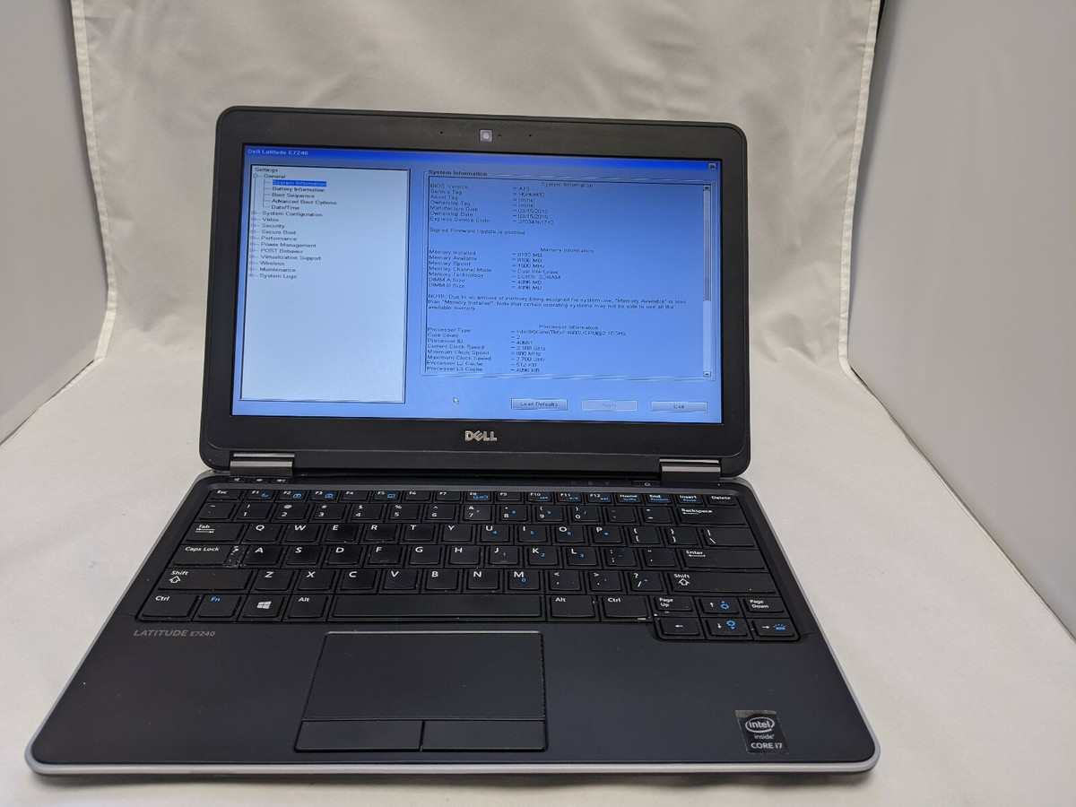 Dell Latitude E7240 Laptop i7-4600U CPU @ 2.10GHz 8GB RAM