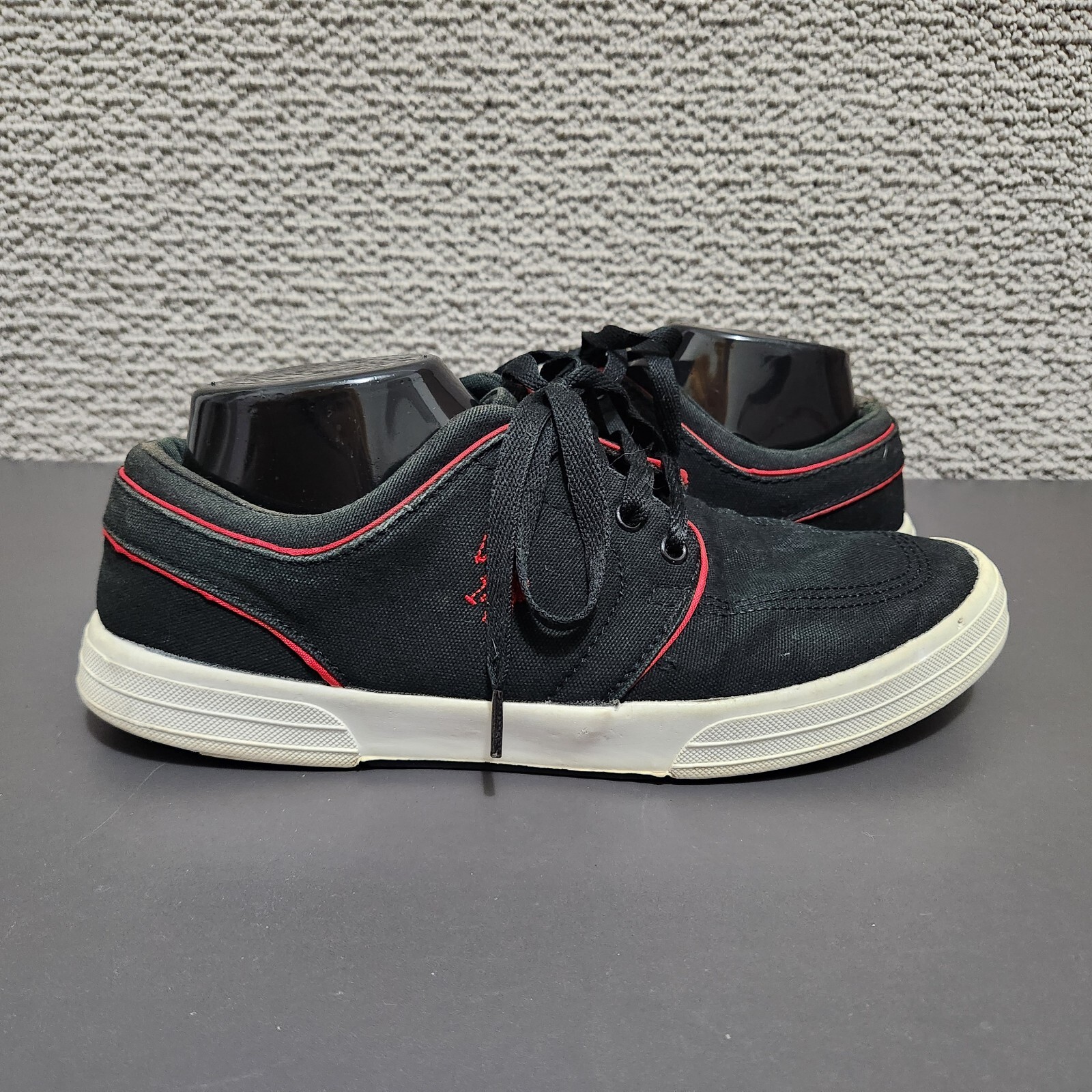Polo Ralph Lauren scarpe basse da uomo Faxon nero rosso casual pony taglia 9