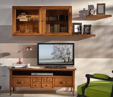 MOBILE BASE PORTA TV  IN LEGNO MASSELLO NOCE ITALIANA IN 2 FINITURE  6188