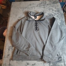 Nike Sweatshirt Pullover Women Large Gray Crop Quarter Zip Fleece Long Sleeve