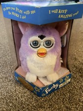 1998 Furby Special Limited Edition Purple Yellow Hair w/ Box Tag Manual Tested